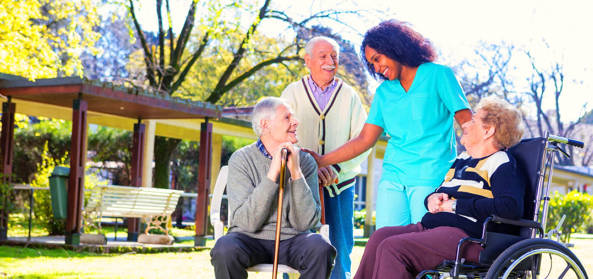 group of elderly outdoors