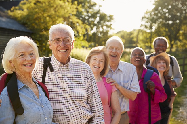 a group of people smiling