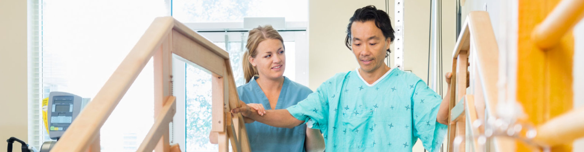 a nurse taking care of a man