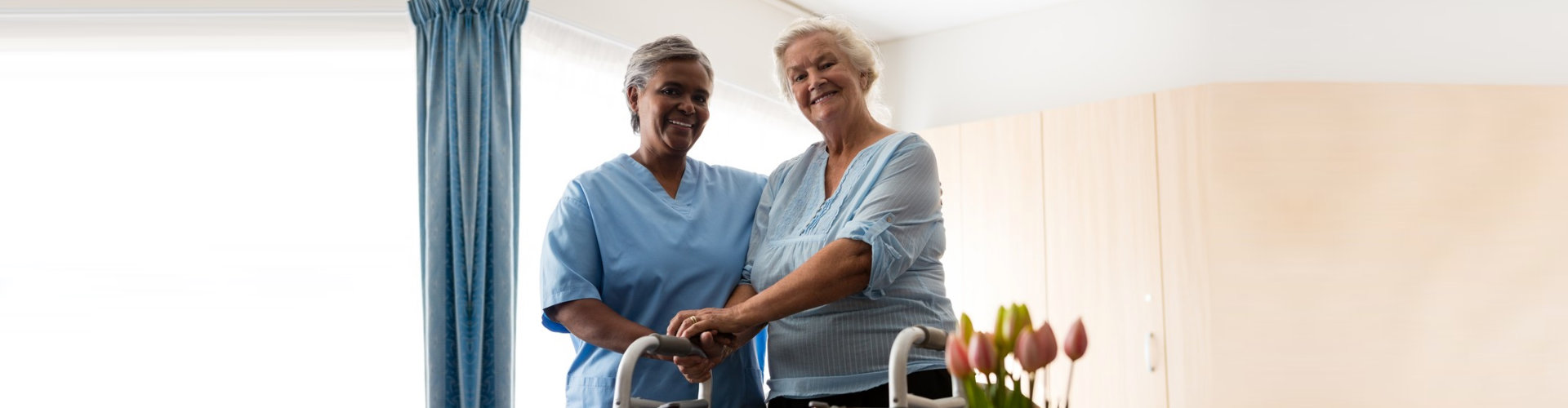 caregiver and elder woman