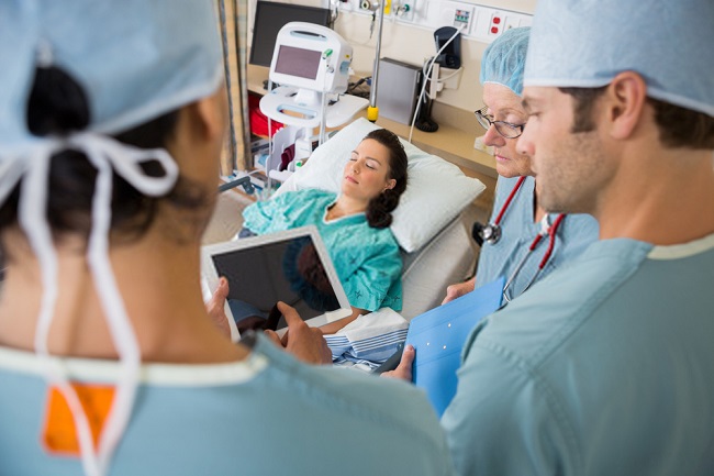 a woman about to have surgery